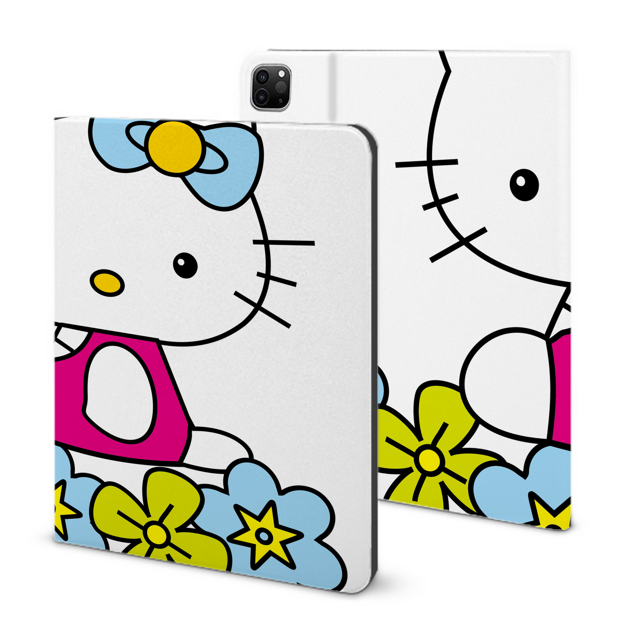 （画像用） Hello Kitty ハローキティ IPad ケース ブック型 PUレザー TPU 耐衝撃 軽量 薄型 ペン収納なし 全面保護 IPad 各モデル対応